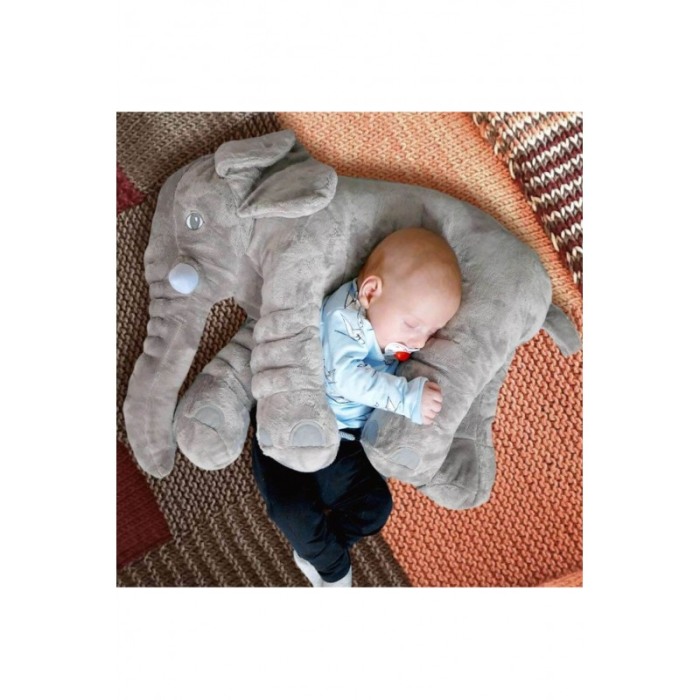 Perna de plus 2 in 1 pentru bebelusi Baby Elephant, materiale moale, 60x20x40 cm, forma elefant, gri [3]