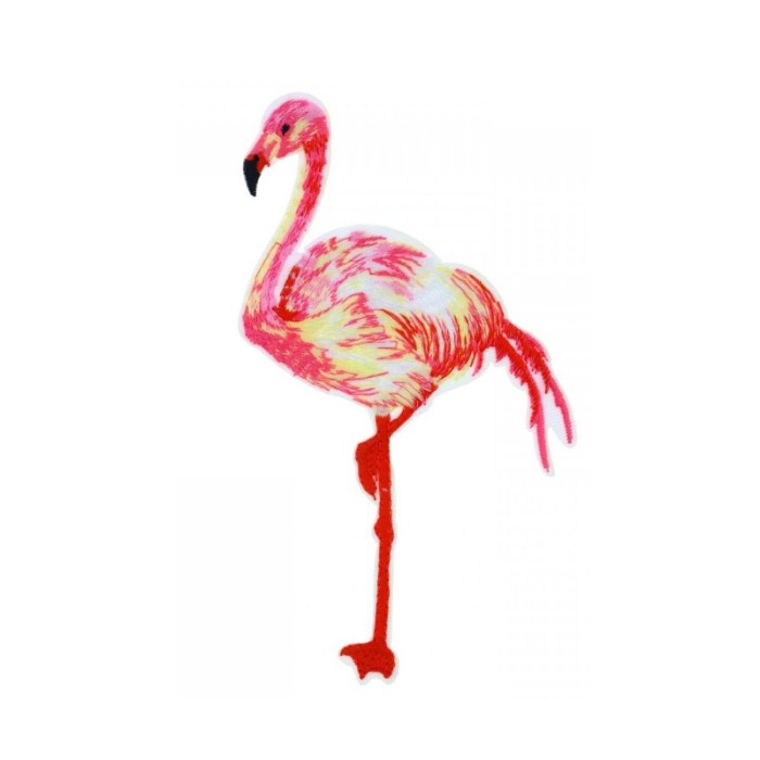 Petic textil termoadeziv PatchON, brodat, pentru a stiliza un obiect vestimentar/ acoperi un defect, 15x8 cm, flamingo [2]
