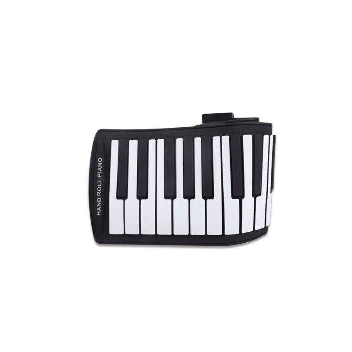 Pian pentru copii RollUpMusic, flexibil si portabil cu 37 clape, 8 tonuri, 6 melodii demo, negru/roz, Doty®️ [3]