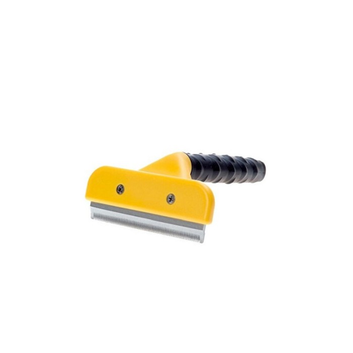 Pieptene ShortFuzz pentru animalele de companie, maner antiderapant,usor de utilizat, eficient, 10,16 cm, galben [3]
