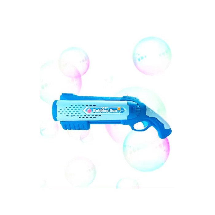 Pistol de jucarie de facut baloane de sapun BubbleBullet Doty®, electric, 2 sticulete cu solutie incluse, interactiv, albastru [6]