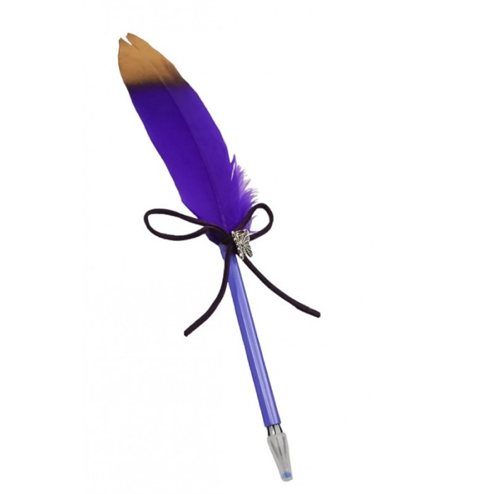Pix Feather Writer, cu pana si accesoriu, elegant, mov cu accente aurii, Doty®️ [5]
