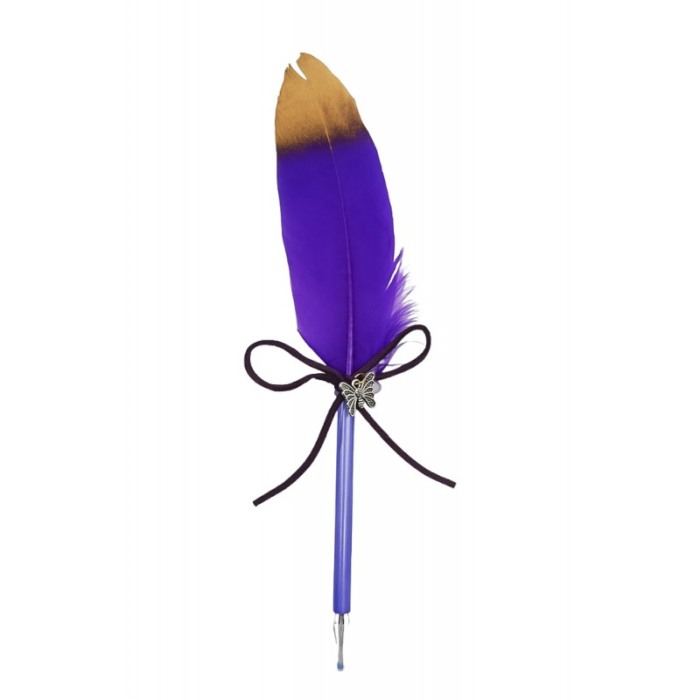 Pix Feather Writer, cu pana si accesoriu, elegant, mov cu accente aurii, Doty®️ [1]