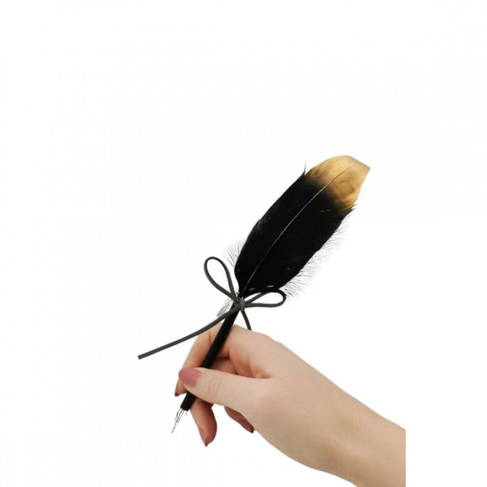 Pix Feather Writer, cu pana si accesoriu, elegant, negru cu accente aurii [2]