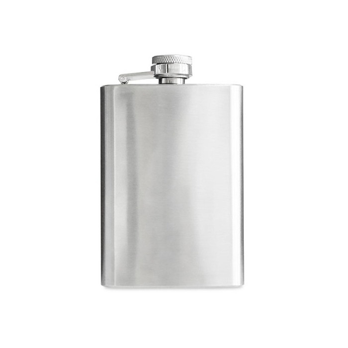 Plosca din inox in toc din piele ecologica neagra, tocul are si curea, usor de transportat, 500 ml [5]