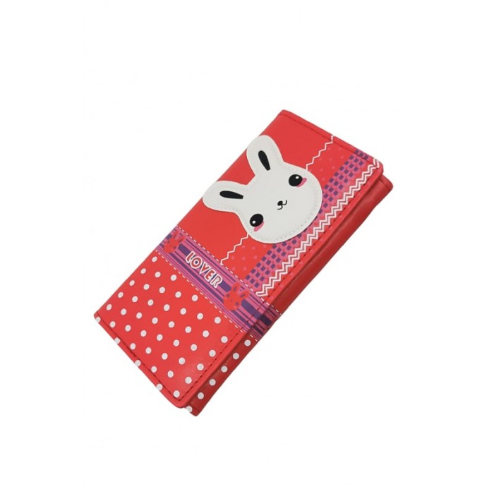 Portofel RedBunny, multiple compartimente, piele ecologica, prindere cu capsa, 18x10 cm, rosu [2]
