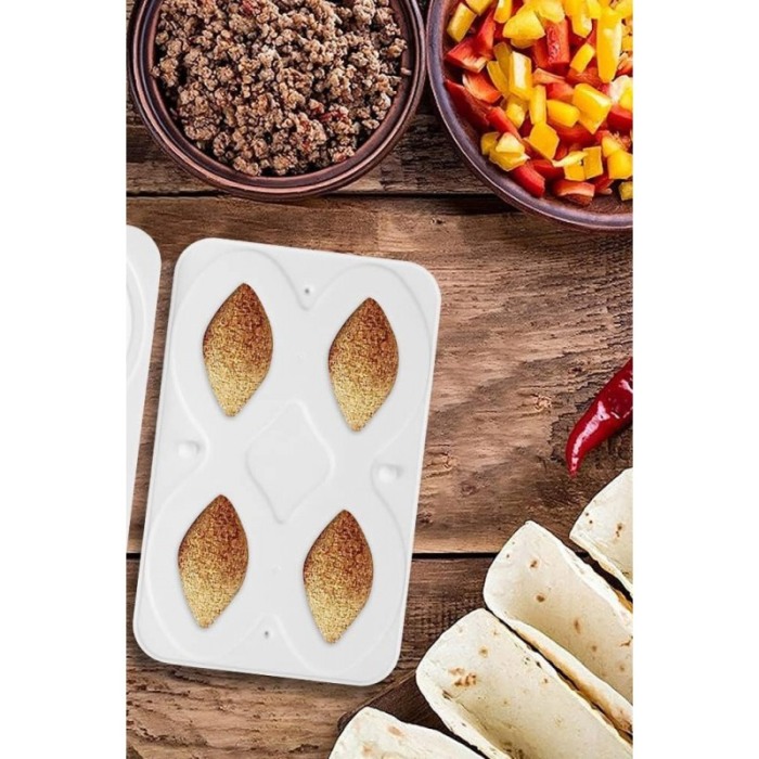 Presa manuala ExtraKibbeh, pentru falafel, kibbeh sau alte preparate, usor de utilizat si curatat, 4 forme, alb, Doty®️ [4]