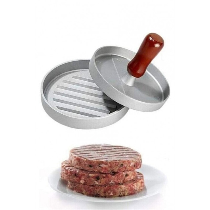 Presa manuala pentru hamburgeri Press It, cu striatii, 12 cmx2 cm, metalic, gri, Doty®️ [7]