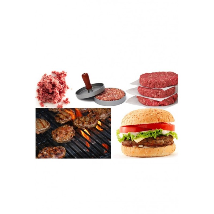 Presa manuala pentru hamburgeri Press It, cu striatii, 12 cmx2 cm, metalic, gri, Doty®️ [3]