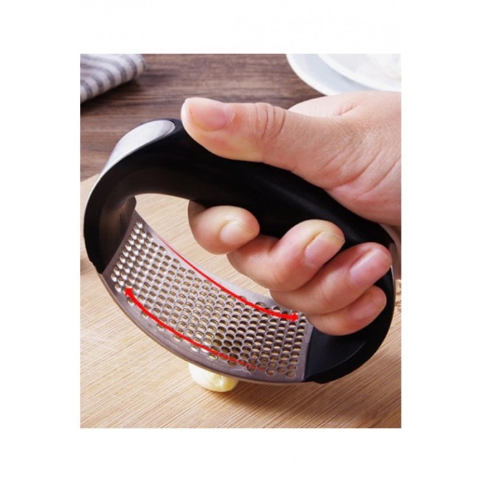 Presa manuala pentru usturoi GarlicTool, usor de utilizat si curatat, maner fix, inox, 10 cm, negru [7]