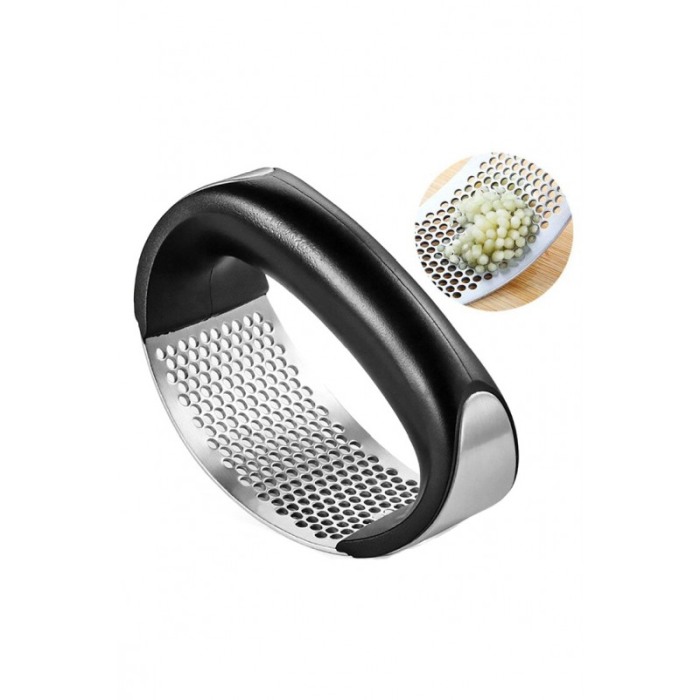 Presa manuala pentru usturoi GarlicTool, usor de utilizat si curatat, maner fix, inox, 10 cm, negru [5]