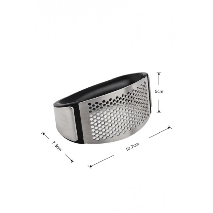 Presa manuala pentru usturoi GarlicTool, usor de utilizat si curatat, maner fix, inox, 10 cm, negru [3]