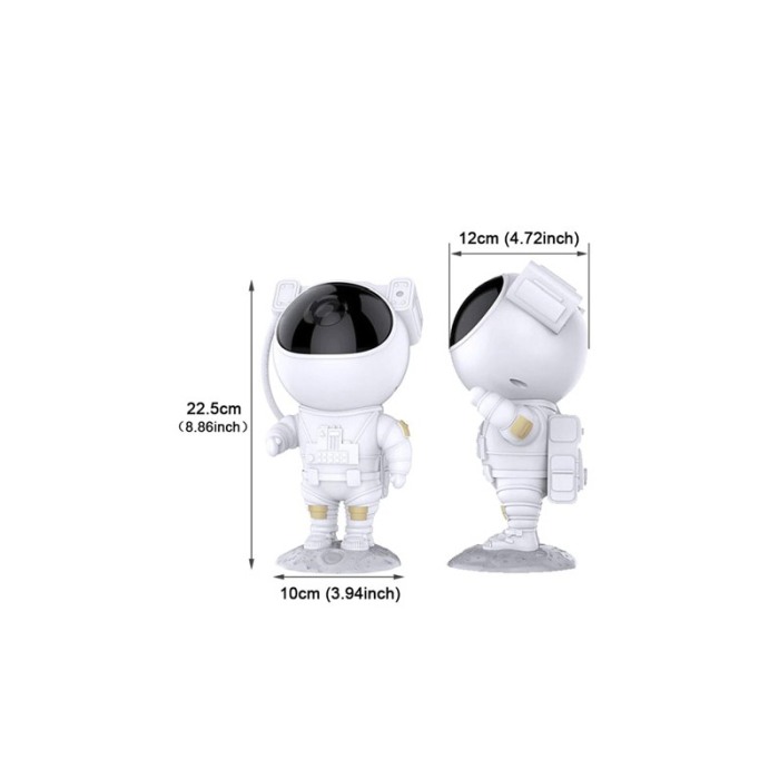 Proiector AstroGalaxy tip lampa de veghe, in forma de astronaut, 9 moduri, telecomanda si USB inclus, 22.5x10 cm, alb, Doty® [3]