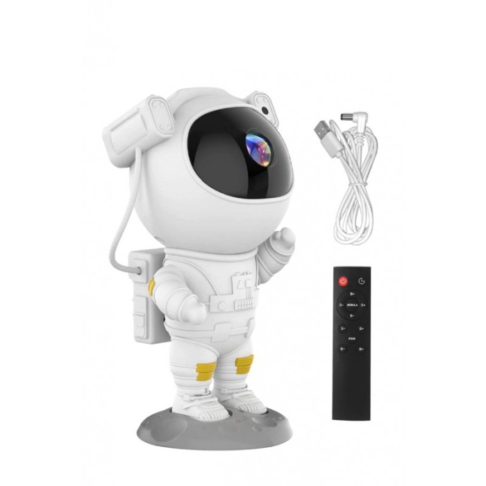 Proiector AstroGalaxy tip lampa de veghe, in forma de astronaut, 9 moduri, telecomanda si USB inclus, 22.5x10 cm, alb, Doty® [6]