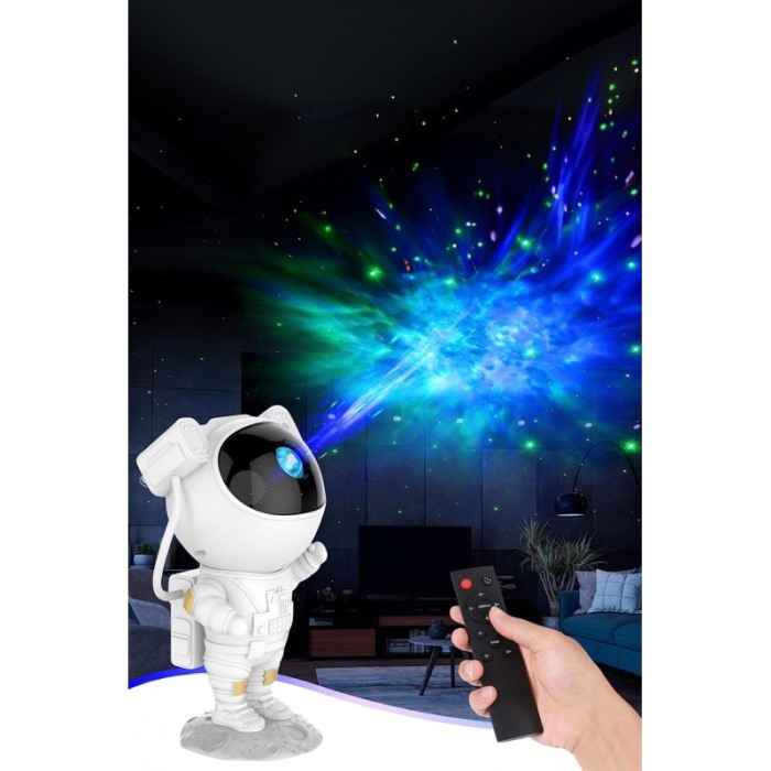 Proiector AstroGalaxy tip lampa de veghe, in forma de astronaut, 9 moduri, telecomanda si USB inclus, 22.5x10 cm, alb, Doty® [4]