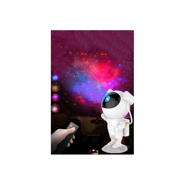 Proiector AstroGalaxy tip lampa de veghe, in forma de astronaut, 9 moduri, telecomanda si USB inclus, 22.5x10 cm, alb, Doty® [7]