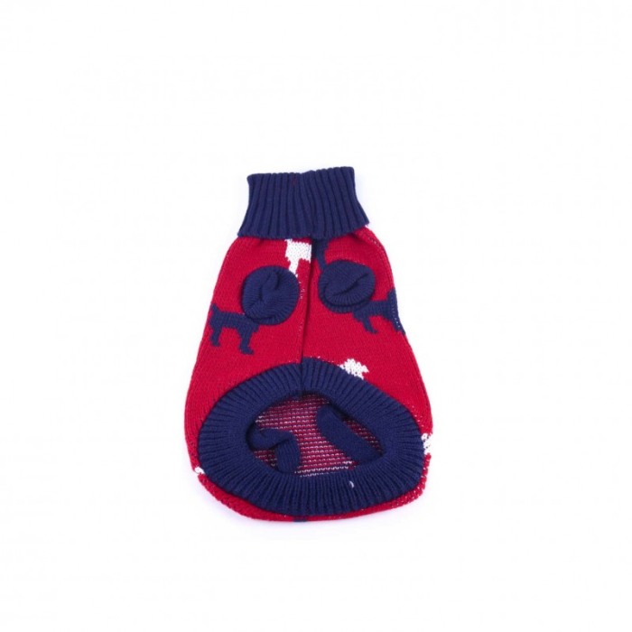 Pulover tricotat Doggy Red pentru caini de talie foarte mica, calduros si confortabil, multicolor, marime S ,30 cm [6]
