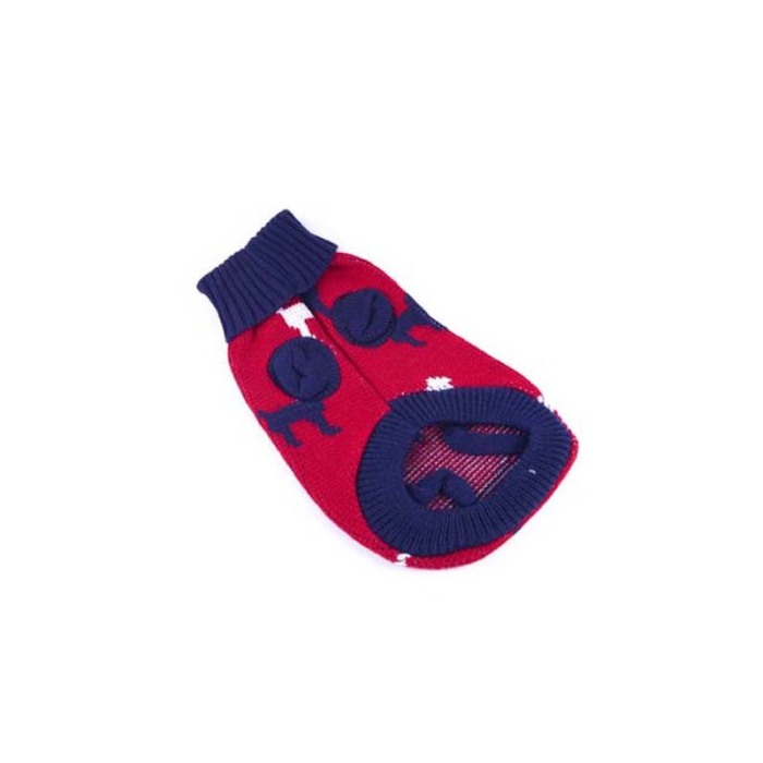 Pulover tricotat Doggy Red pentru caini de talie foarte mica, calduros si confortabil, multicolor, marime S ,30 cm [2]