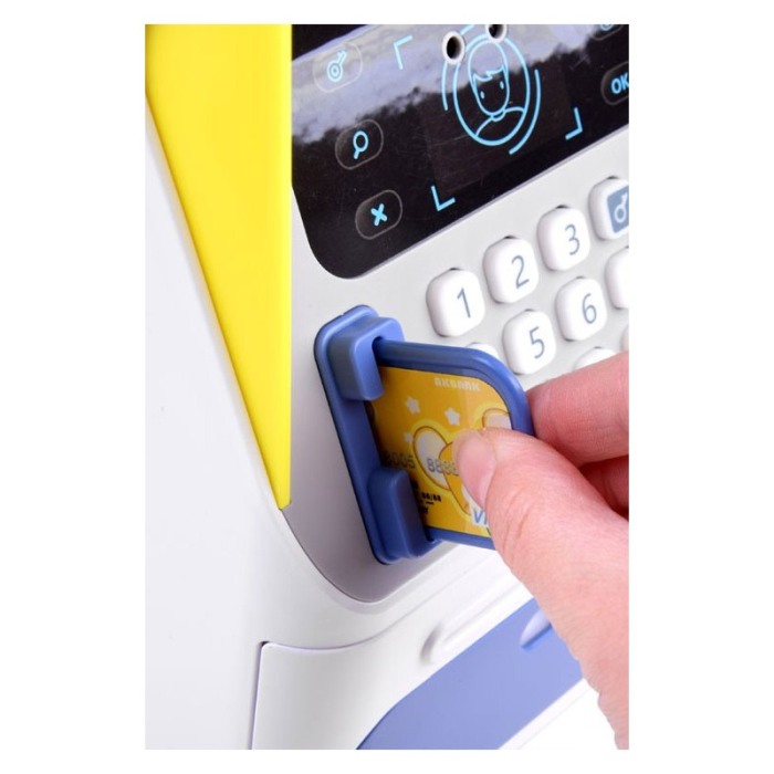 Pusculita automata pentru copii ATMBank Doty®, bancomat, depuneri, retrageri, card, simulare recunoastere faciala, cu baterii [5]