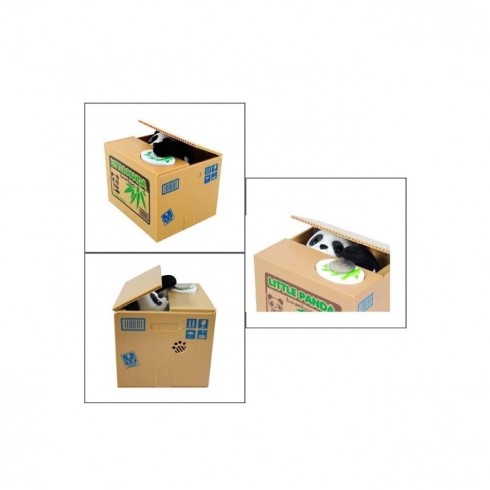 Pusculita automata Where's my money, design comic, interactiva, funtioneaza cu baterii, model panda, multicolor [8]