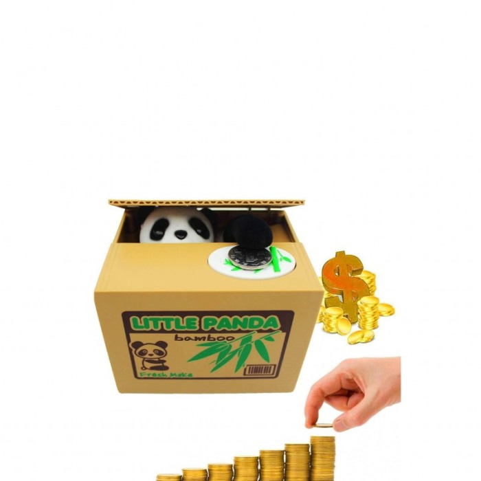 Pusculita automata Where's my money, design comic, interactiva, funtioneaza cu baterii, model panda, multicolor [7]