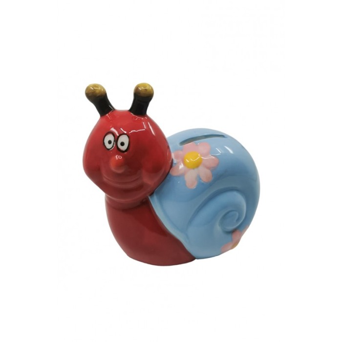 Pusculita LuckySnail, din rasina, creata manual cu atentie la detalii, albastra/rosu, 12x13 cm, Doty®️ [4]
