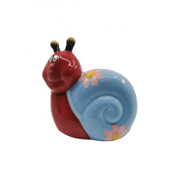 Pusculita LuckySnail, din rasina, creata manual cu atentie la detalii, albastra/rosu, 12x13 cm, Doty®️ [3]