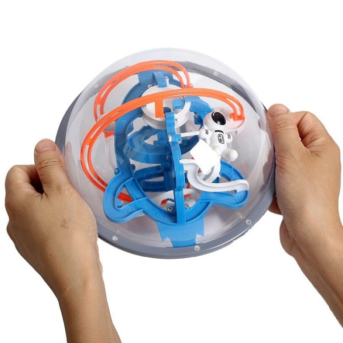 Puzzle,bila de jucarie labirint 3D, figurina astronaut, multicolor, 80 de obstacole, dezvolta gandirea si imaginatia,doty [4]