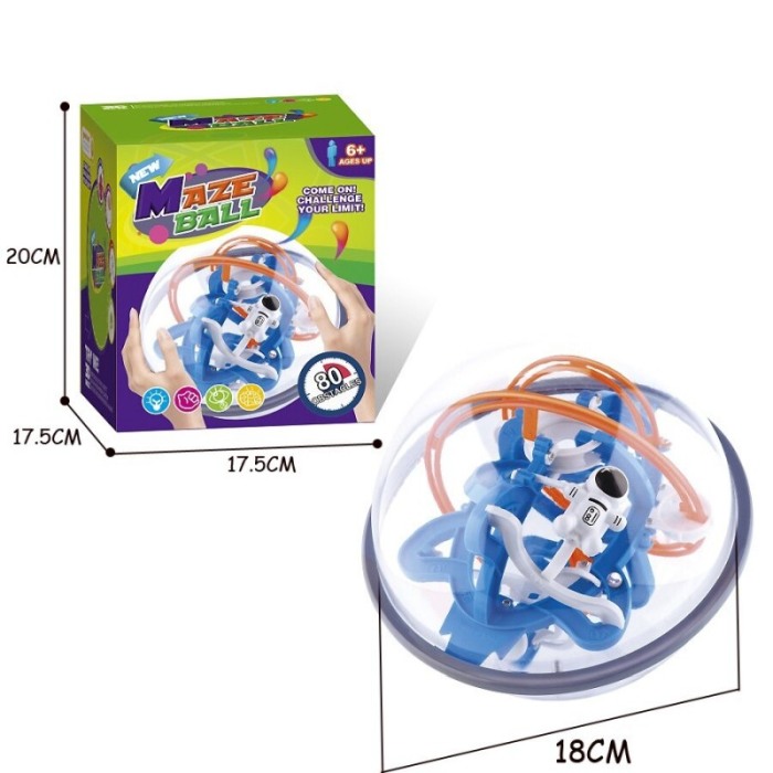 Puzzle,bila de jucarie labirint 3D, figurina astronaut, multicolor, 80 de obstacole, dezvolta gandirea si imaginatia,doty [5]