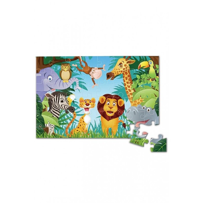 Puzzle cu piese mari, imprimeu cu animale , multicolor, 48 piese, 90 cm x 60 cm ,Doty [3]