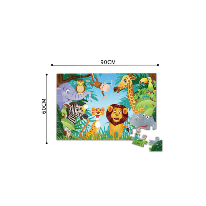 Puzzle cu piese mari, imprimeu cu animale , multicolor, 48 piese, 90 cm x 60 cm ,Doty [2]