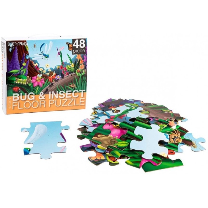 Puzzle cu piese mari, imprimeu cu Insecte viu colorate , multicolor, 48 piese, 90 cm x 60 cm ,Doty [3]