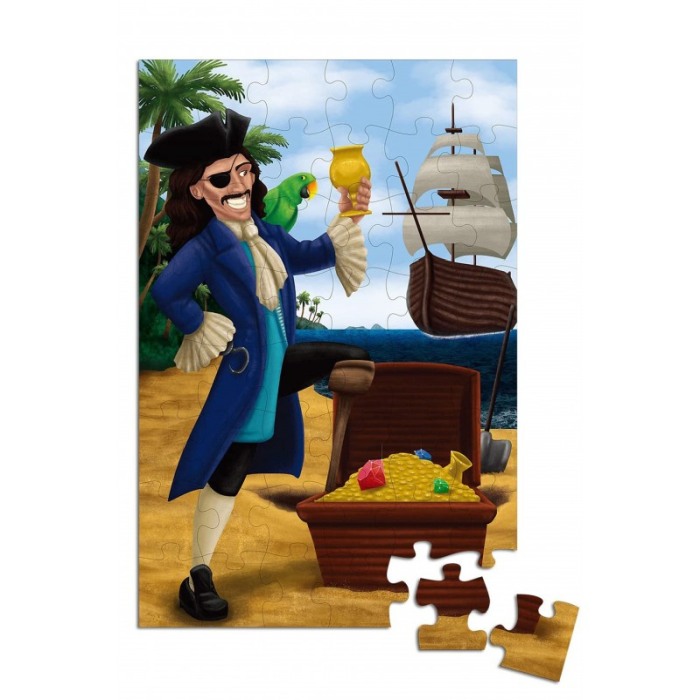 Puzzle cu piese mari, imprimeu cu Pirate , multicolor, 48 piese, 90 cm x 60 cm ,Doty [3]