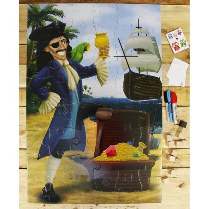 Puzzle cu piese mari, imprimeu cu Pirate , multicolor, 48 piese, 90 cm x 60 cm ,Doty [4]