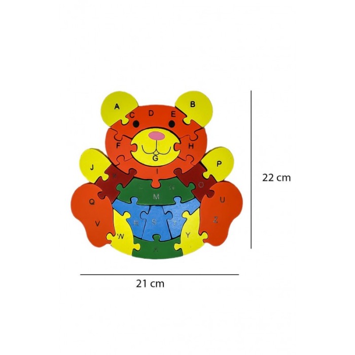 Puzzle din lemn ursulet alfabetic ,20 piese , multicolor , Doty [3]
