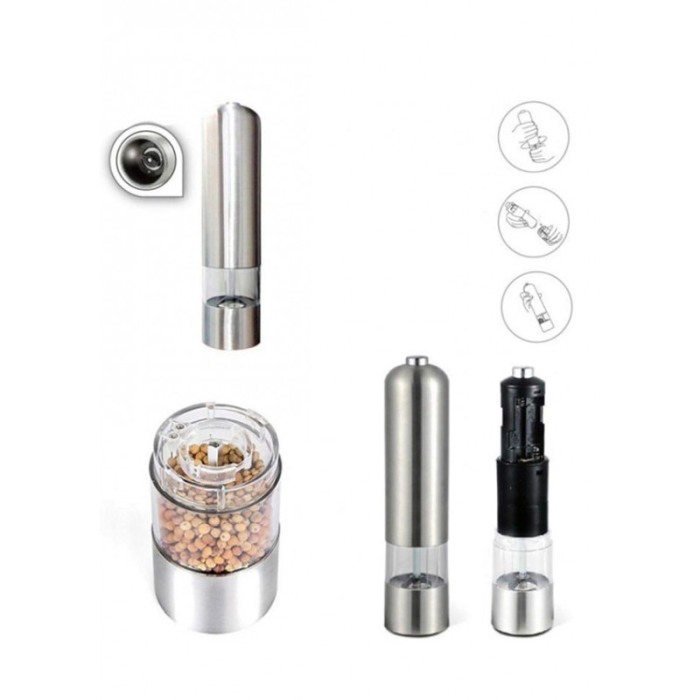 Rasnita electrica de condimente AutoPepper, din inox, usor de manevrat, functioneaza cu baterii, 23 cm, argintiu, Doty® [6]