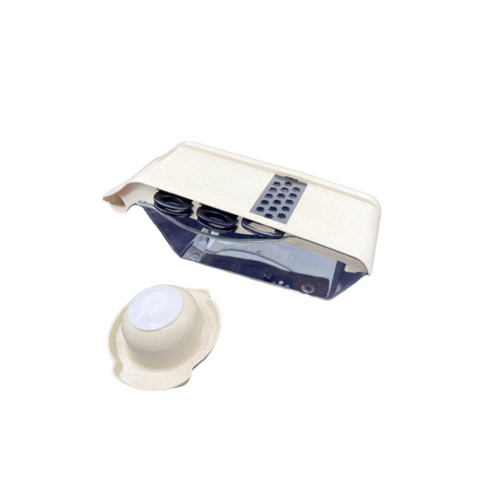 Razatoare multifunctionala 6 in 1 Fast Veggie, taie felii, monopera fina, otel inoxidabil, 6 lame incluse, culoare bej [1]