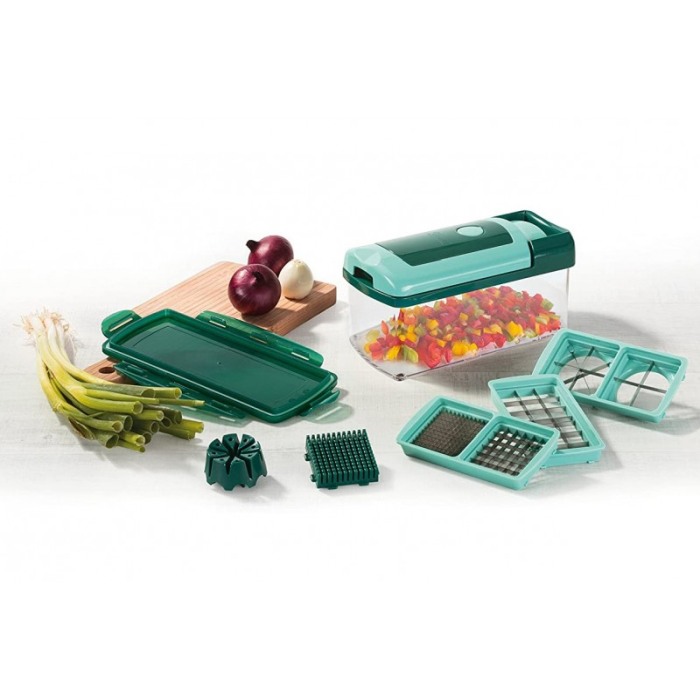 Razatoare multifunctionala One step Dicer 10 in 1 taie cuburi,, felii, transportati si depozitati, culoare verde inchis,doty [3]