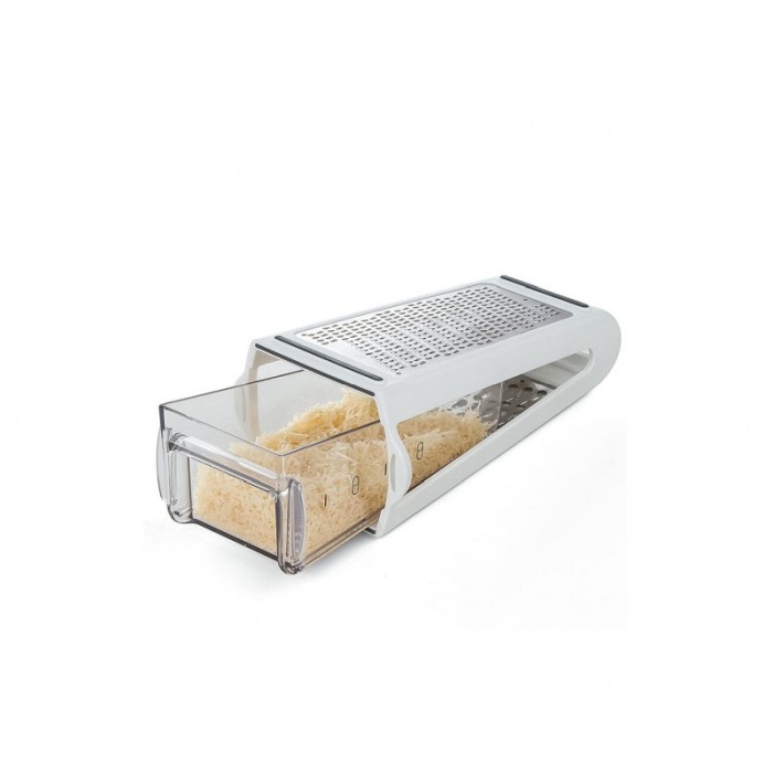 Razatoare Simple Grater, universala, cu recipient inclus pentru gradare, fara mizerie, usor de folosit, 2 lame, alb [4]