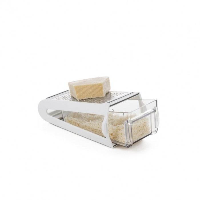 Razatoare Simple Grater, universala, cu recipient inclus pentru gradare, fara mizerie, usor de folosit, 2 lame, alb [6]