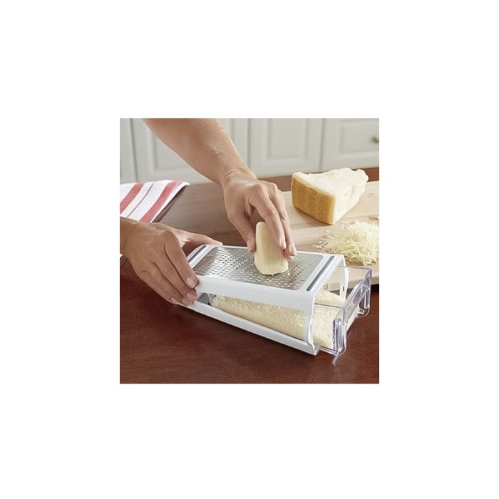 Razatoare Simple Grater, universala, cu recipient inclus pentru gradare, fara mizerie, usor de folosit, 2 lame, alb [3]