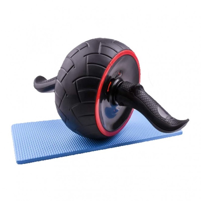 Roata pentru abdomene Six Pack Abs, manere antiderapante,negru/rosu [2]