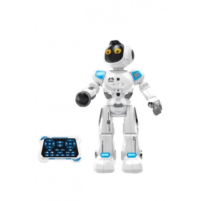 Robot de jucarie HumanRob Toby Doty, ecran tactil, vorbeste, expresii faciale, cu telecomanda, 42 cm, alb [5]
