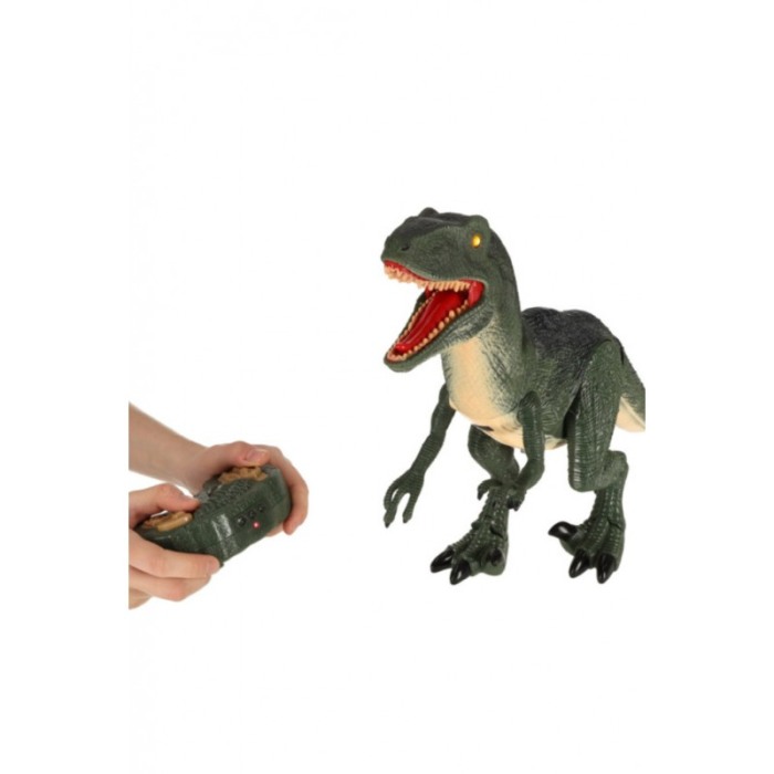 Robot de jucarie My Friend Velociraptor, dinosaur, lumini si sunete, cu telecomanda, design realist, 52x29.5 cm, verde, Doty® [7]