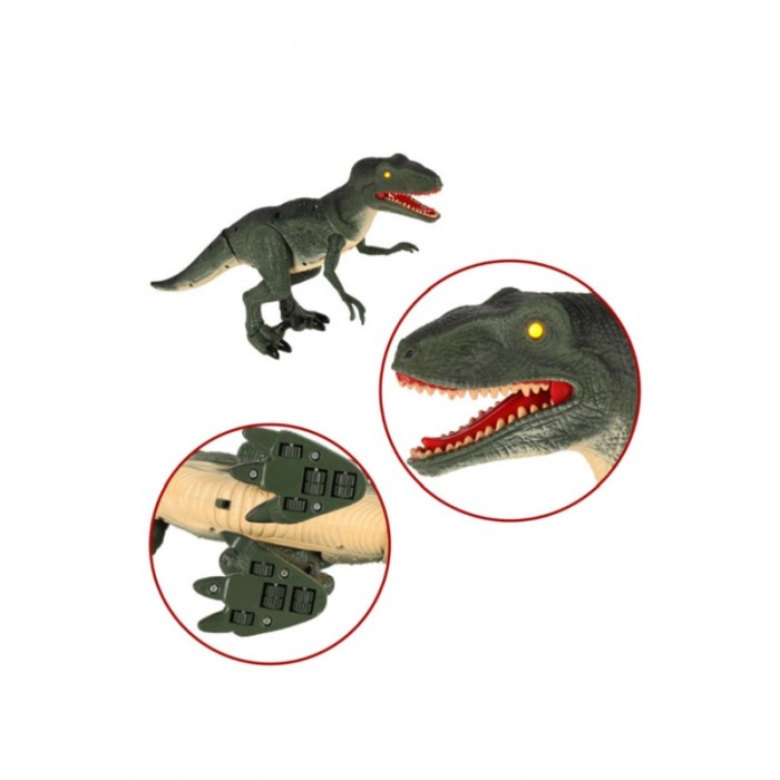 Robot de jucarie My Friend Velociraptor, dinosaur, lumini si sunete, cu telecomanda, design realist, 52x29.5 cm, verde, Doty® [3]