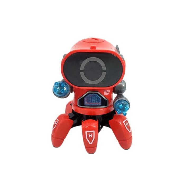 Robot de jucarie pentru copii Dancing Squid, efecte luminoase si sonore, danseaza, design modern, 19 cm, rosu [5]