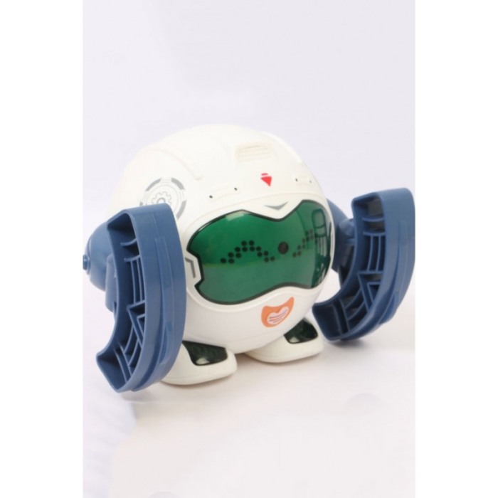 Robot de jucarie TumbleRob Doty®, lumini si sunet, se rostogoleste 360 grade, senzor la atingere si la sunet, alb/albastru [5]