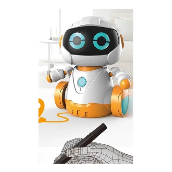 Robot inductiv Follow LineRob, merge pe linia trasata de marker, baterii incluse, design modern, marker inclus, alb [5]