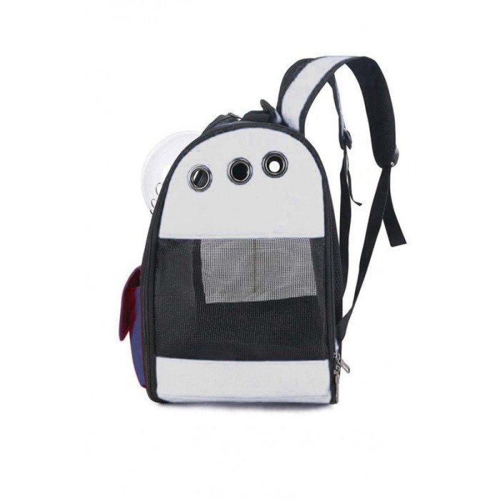 Rucsac cu bula de astronaut , buzunare frontale,  alb cu bleumarin , 36 cm , doty [3]