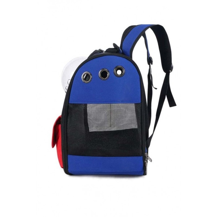 Rucsac cu bula de astronaut , buzunare frontale,  albastru cu rosu , 36 cm , doty [4]